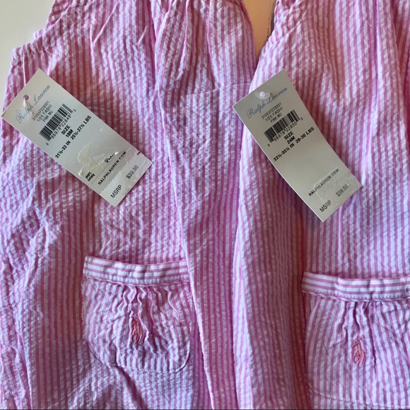 Seersucker Ralph Lauren pink & white romper 18M - Picture 2 of 4